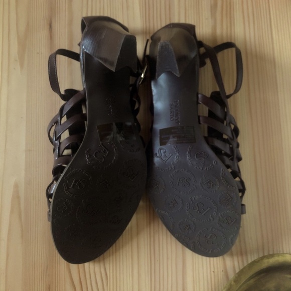 Franco Sarto Brown Leather Heeled Sandals NWOT - Picture 4 of 4